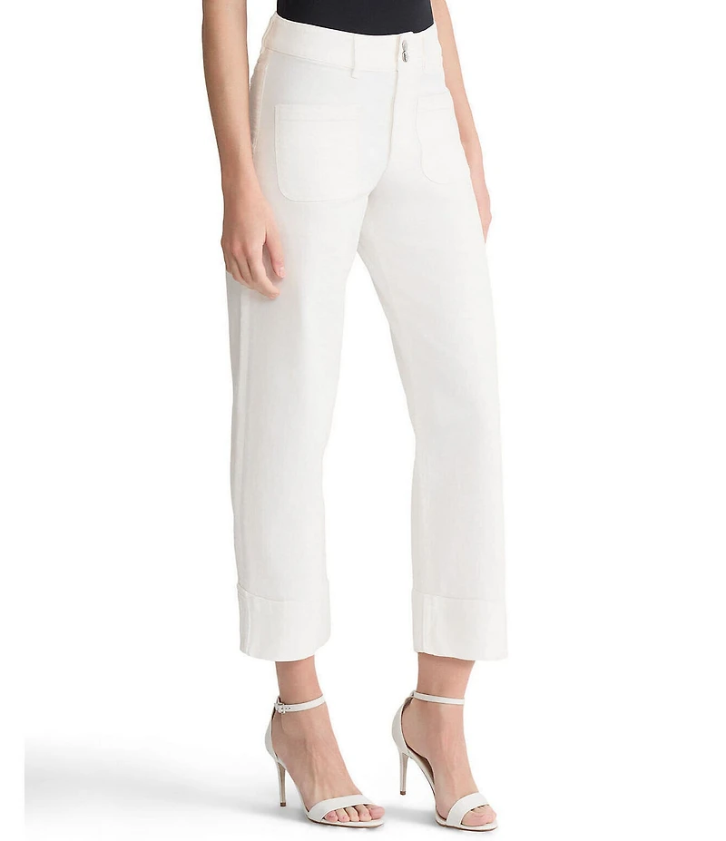 Ming Wang x Family Savvy Denim Wide Leg Cropped Cuff Jeans