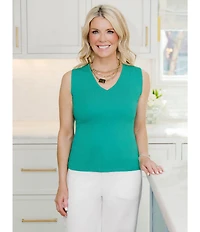 Ming Wang x Family Savvy Soft Knit V-Neck Sleeveless Tank