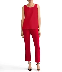 Ming Wang x Tanya Foster Crepe Scoop Neck Sleeveless Tank