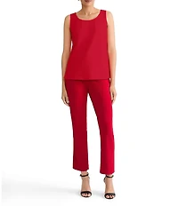 Ming Wang x Tanya Foster Crepe Scoop Neck Sleeveless Tank