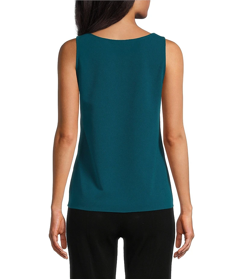 Ming Wang Petite Size Crepe Scoop Neck Sleeveless Tank