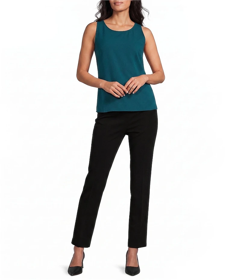 Ming Wang Petite Size Crepe Scoop Neck Sleeveless Tank