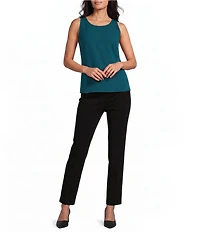 Ming Wang Petite Size Crepe Scoop Neck Sleeveless Tank