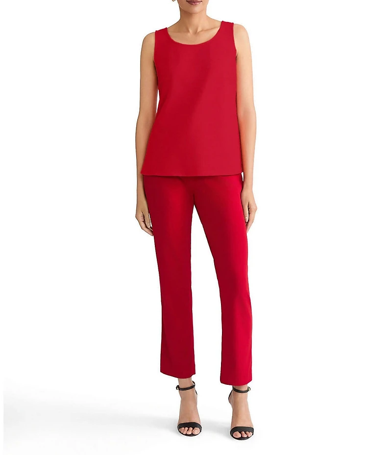 Ming Wang x Tanya Foster Petite Size Crepe Scoop Neck Sleeveless Tank