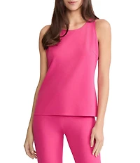 Ming Wang Size Crepe Scoop Neck Sleeveless Tank