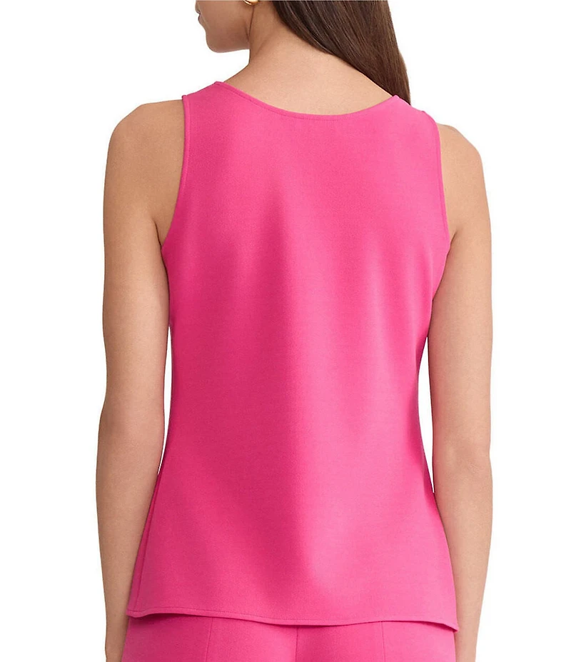 Ming Wang Size Crepe Scoop Neck Sleeveless Tank