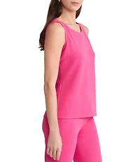 Ming Wang Size Crepe Scoop Neck Sleeveless Tank