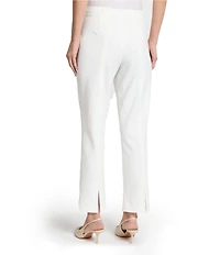 Ming Wang x Tanya Foster Stretch Deco Crepe Pintuck Ankle Pants