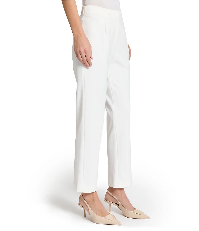 Ming Wang x Tanya Foster Stretch Deco Crepe Pintuck Ankle Pants