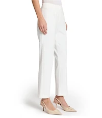 Ming Wang x Tanya Foster Stretch Deco Crepe Pintuck Ankle Pants