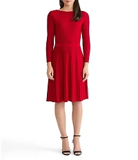 Ming Wang x Tanya Foster Tonal Stitch Knit Fit-And-Flare Dress