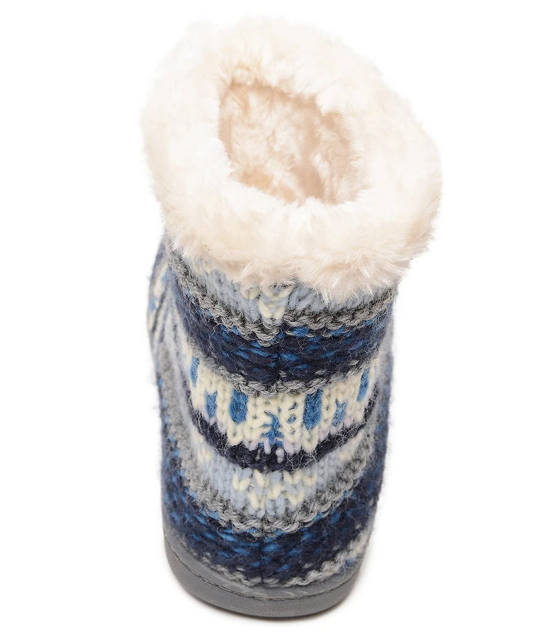 Minnetonka Betty Striped Faux Fur Bootie Slippers