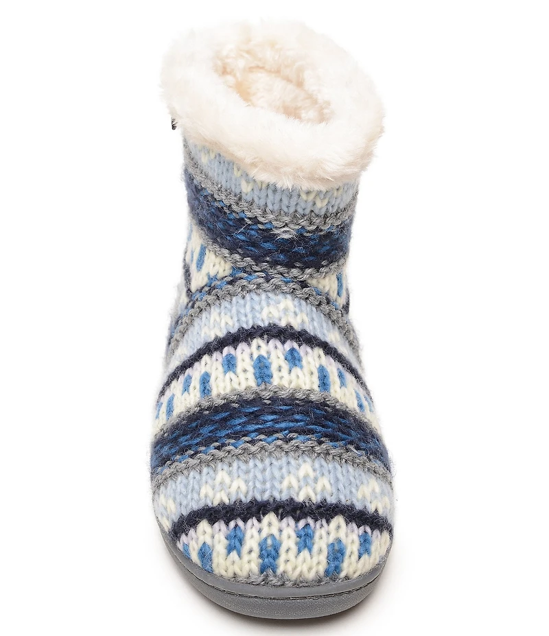 Minnetonka Betty Striped Faux Fur Bootie Slippers