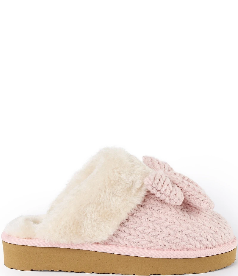 Minnetonka Bowelle Scuff Knit Faux Fur Lined Mule Slippers