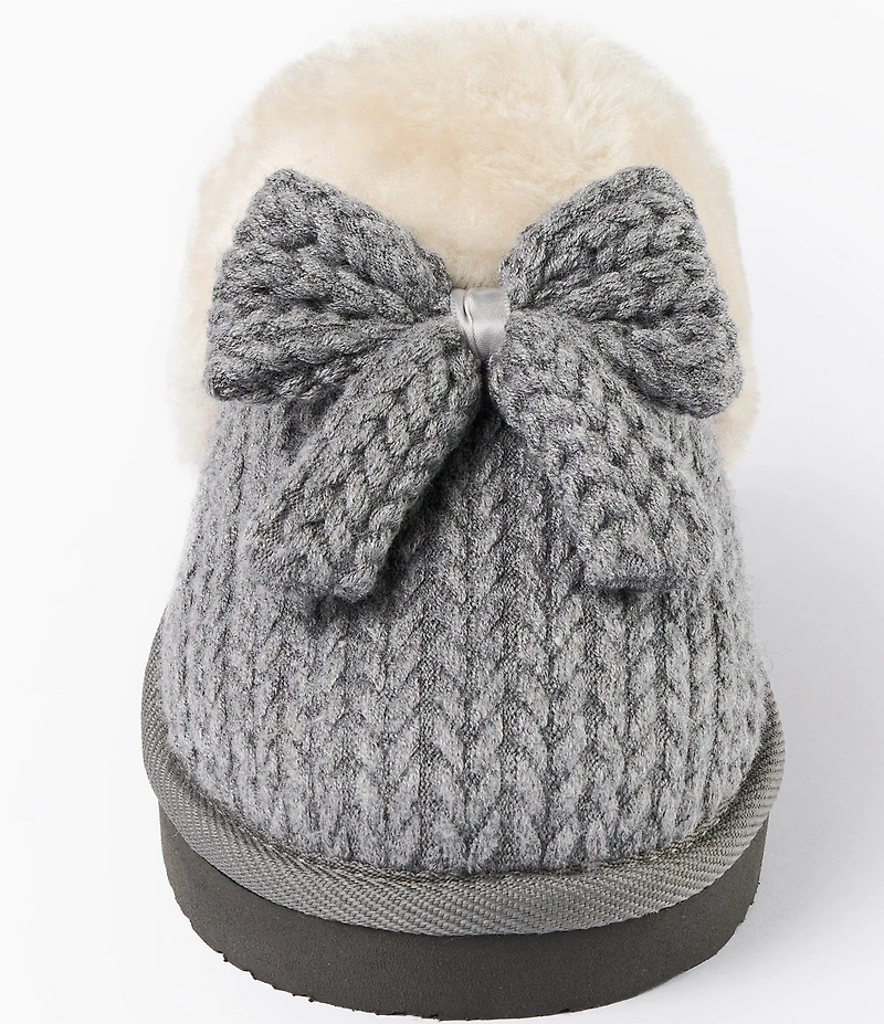 Minnetonka Bowelle Scuff Knit Faux Fur Lined Mule Slippers