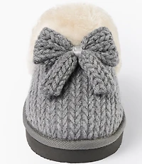 Minnetonka Bowelle Scuff Knit Faux Fur Lined Mule Slippers