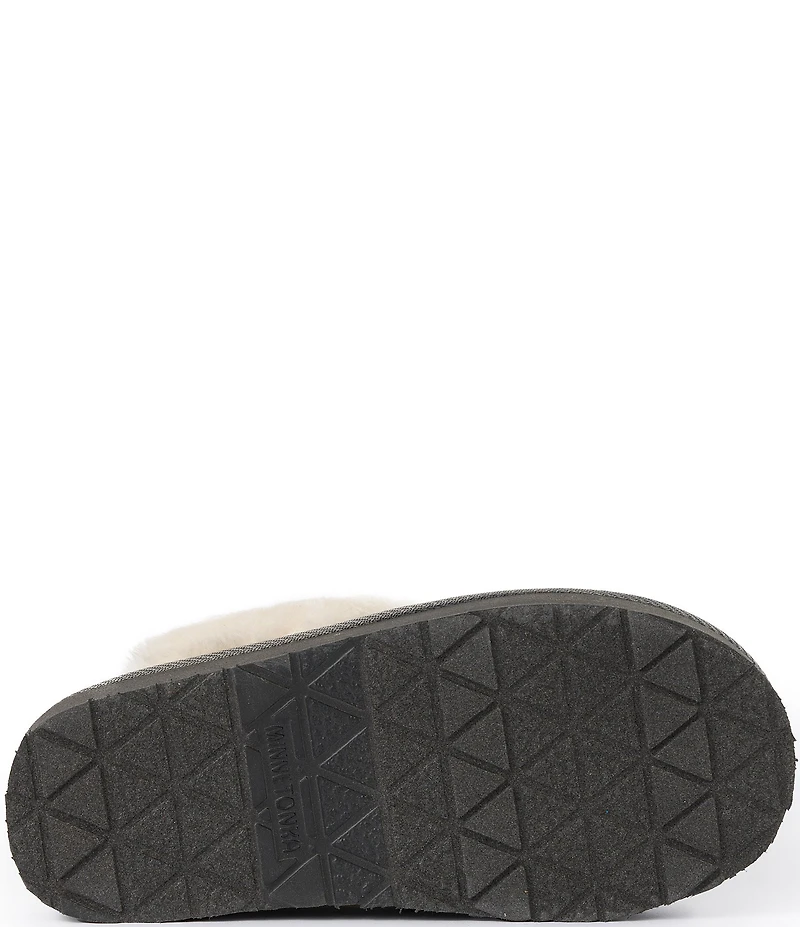 Minnetonka Bowelle Scuff Knit Faux Fur Lined Mule Slippers
