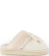 Minnetonka Bowelle Scuff Knit Faux Fur Lined Mule Slippers
