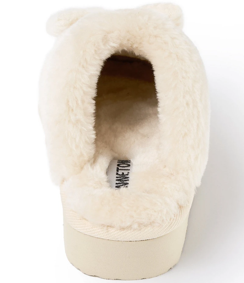 Minnetonka Bowelle Scuff Knit Faux Fur Lined Mule Slippers