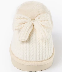 Minnetonka Bowelle Scuff Knit Faux Fur Lined Mule Slippers