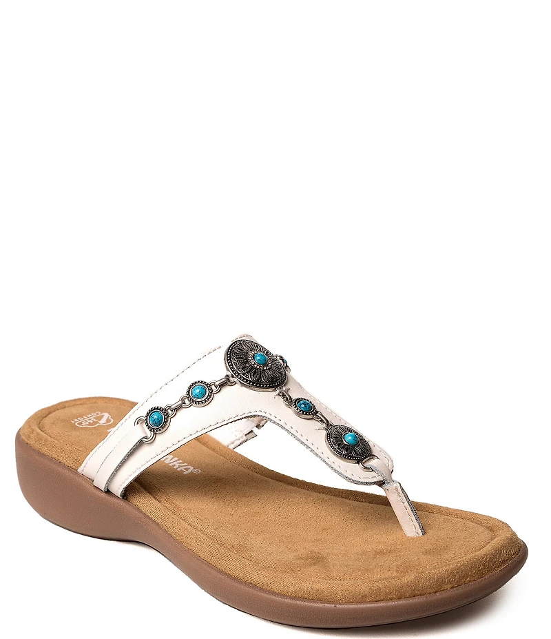 Minnetonka Brecca Leather Thong Sandals