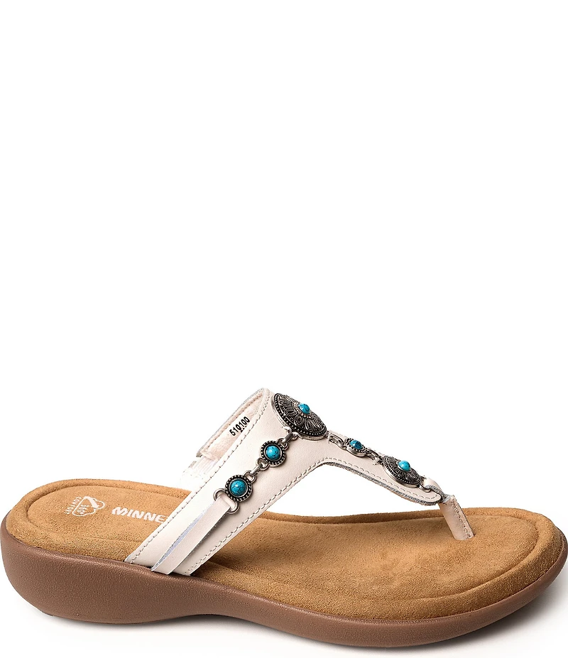 Minnetonka Brecca Leather Thong Sandals