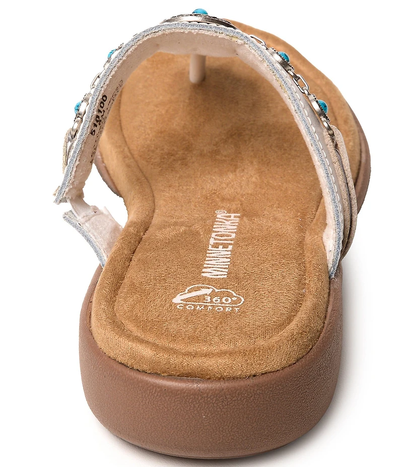 Minnetonka Brecca Leather Thong Sandals