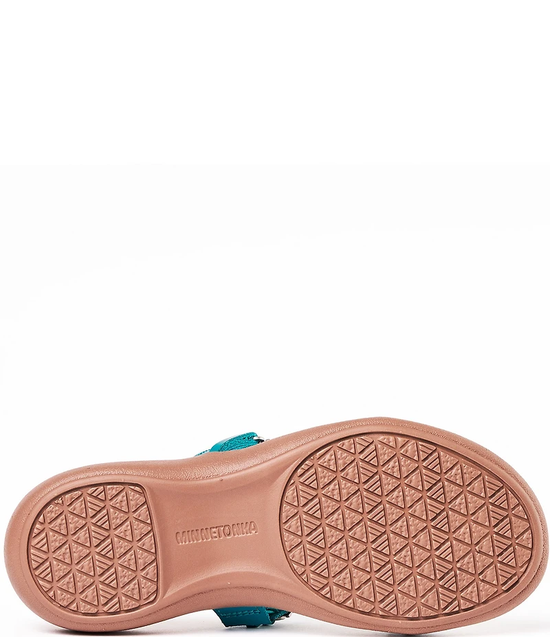 Minnetonka Brenn Leather Turquoise Ornament Thong Sandals