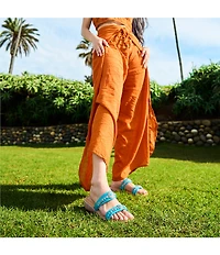 Minnetonka Brenn Leather Turquoise Ornament Thong Sandals