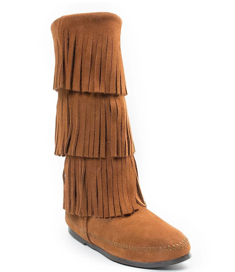 Minnetonka Women's Calf Hi 3-Layer Fringe Boots
