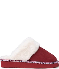 Minnetonka Cerise Suede Pile Lined Slippers