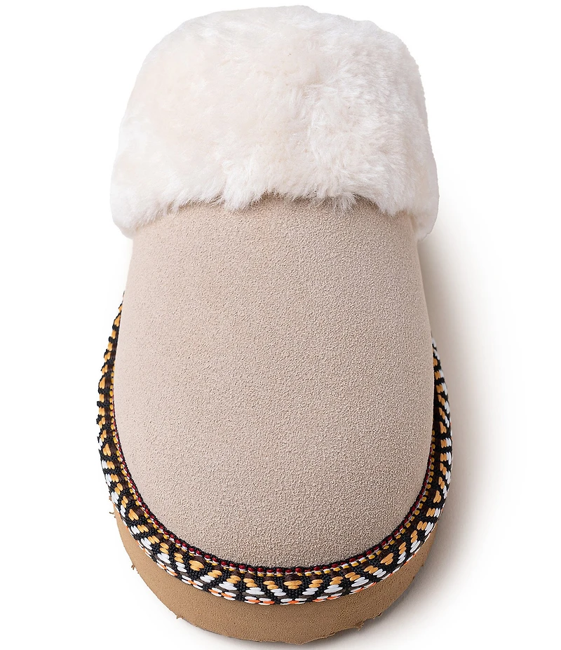 Minnetonka Cerise Suede Pile Lined Slippers