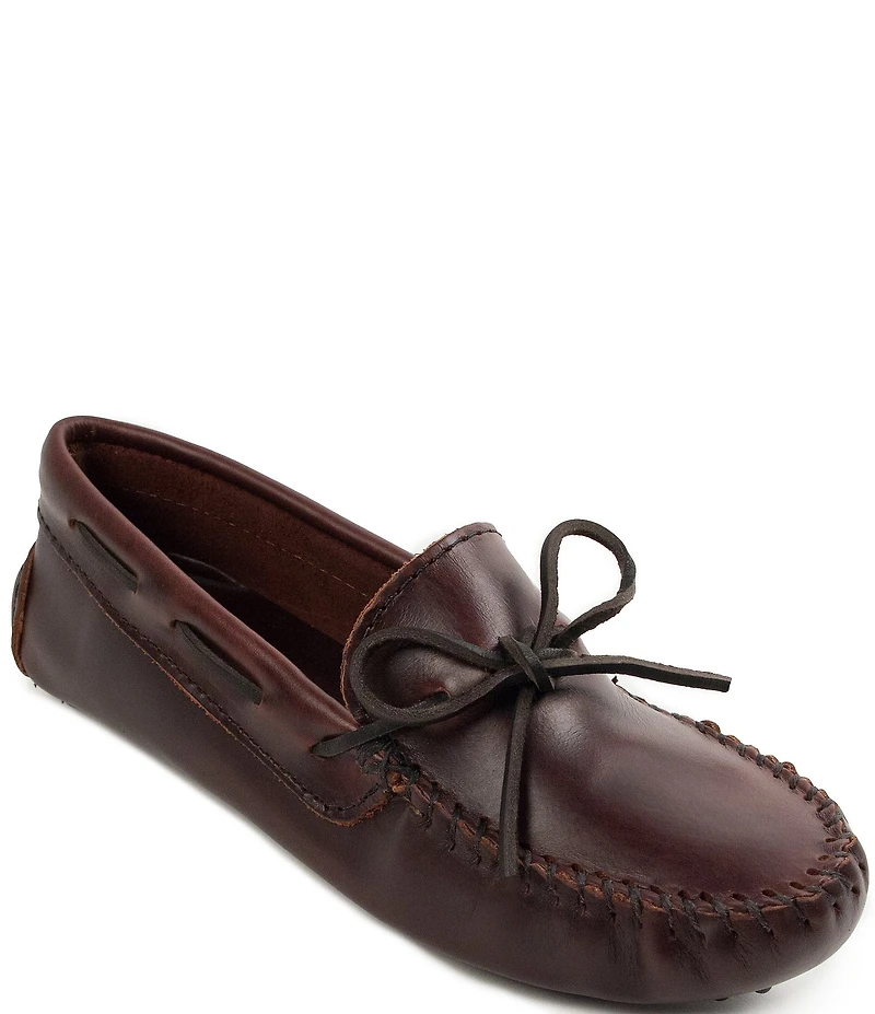 Minnetonka Classic Leather Bow Detail Moccasins
