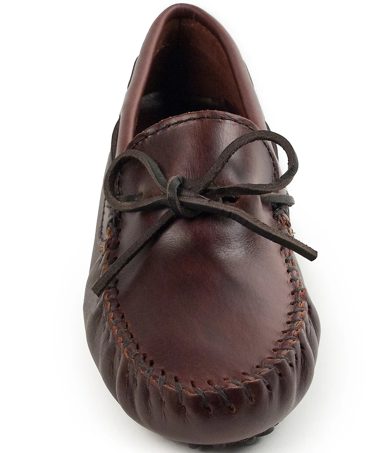 Minnetonka Classic Leather Bow Detail Moccasins