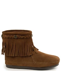 Minnetonka Concho Suede Fringe Braid Ornamented Boots