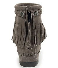 Minnetonka Concho Suede Fringe Braid Ornamented Boots