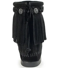 Minnetonka Concho Suede Fringe Braid Ornamented Boots