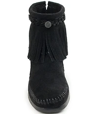 Minnetonka Concho Suede Fringe Braid Ornamented Boots