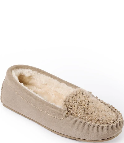 Minnetonka Cosi Slip On Suede Faux Fur Slippers