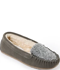 Minnetonka Cosi Slip On Suede Faux Fur Slippers
