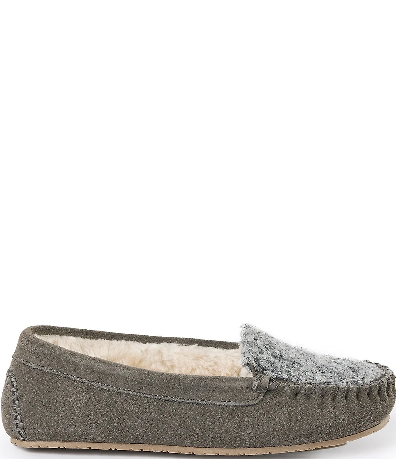 Minnetonka Cosi Slip On Suede Faux Fur Slippers