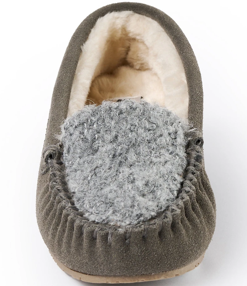 Minnetonka Cosi Slip On Suede Faux Fur Slippers