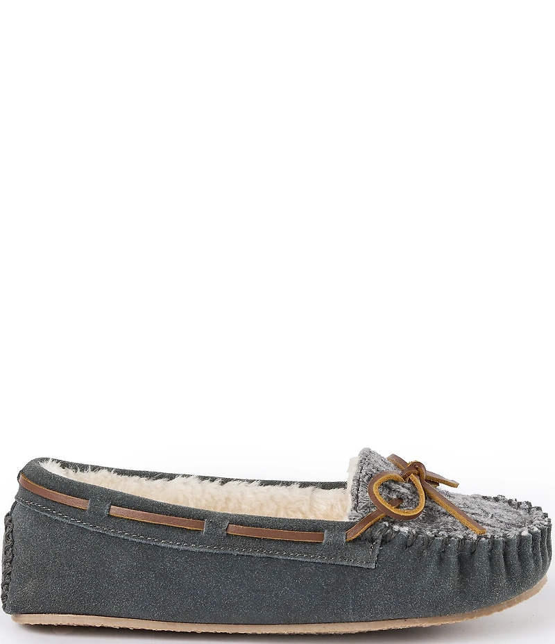 Minnetonka Cosi Sweater Suede Faux Fur Lined Slippers