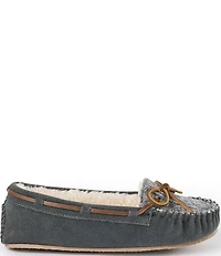Minnetonka Cosi Sweater Suede Faux Fur Lined Slippers