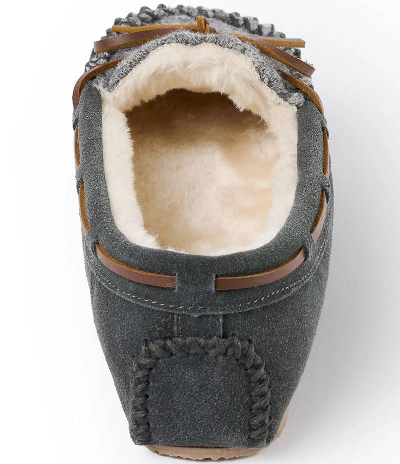 Minnetonka Cosi Sweater Suede Faux Fur Lined Slippers