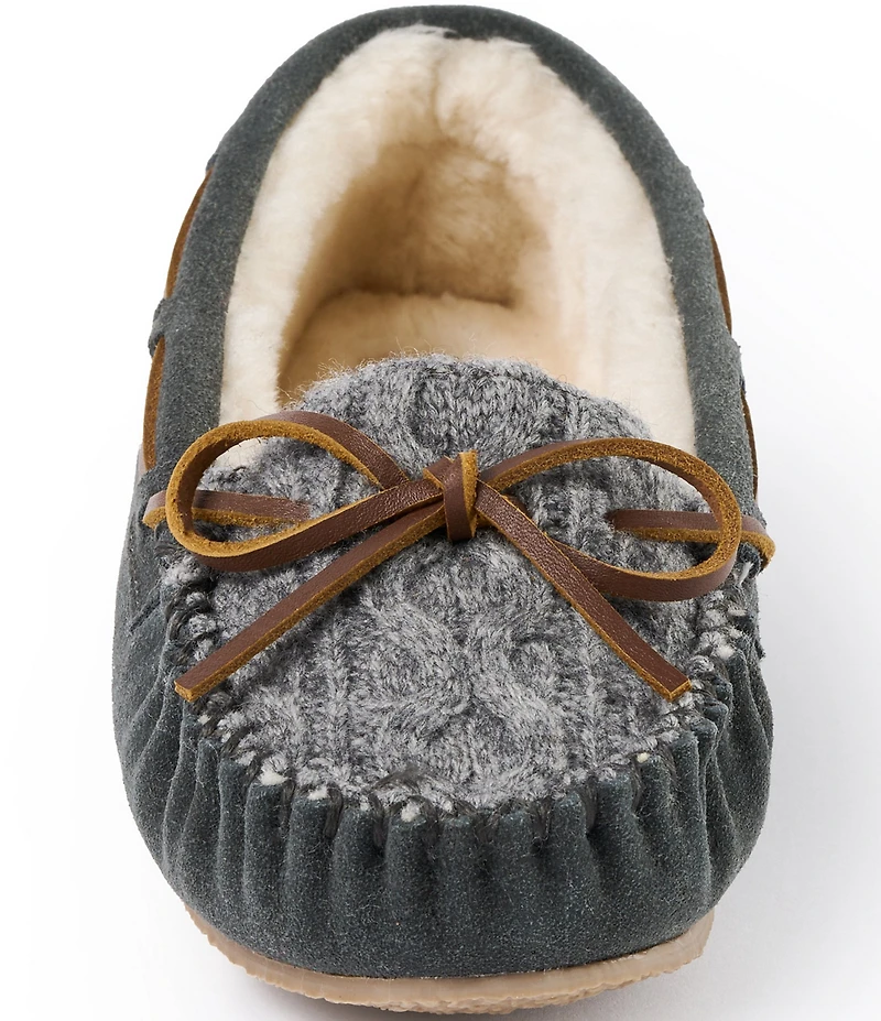 Minnetonka Cosi Sweater Suede Faux Fur Lined Slippers