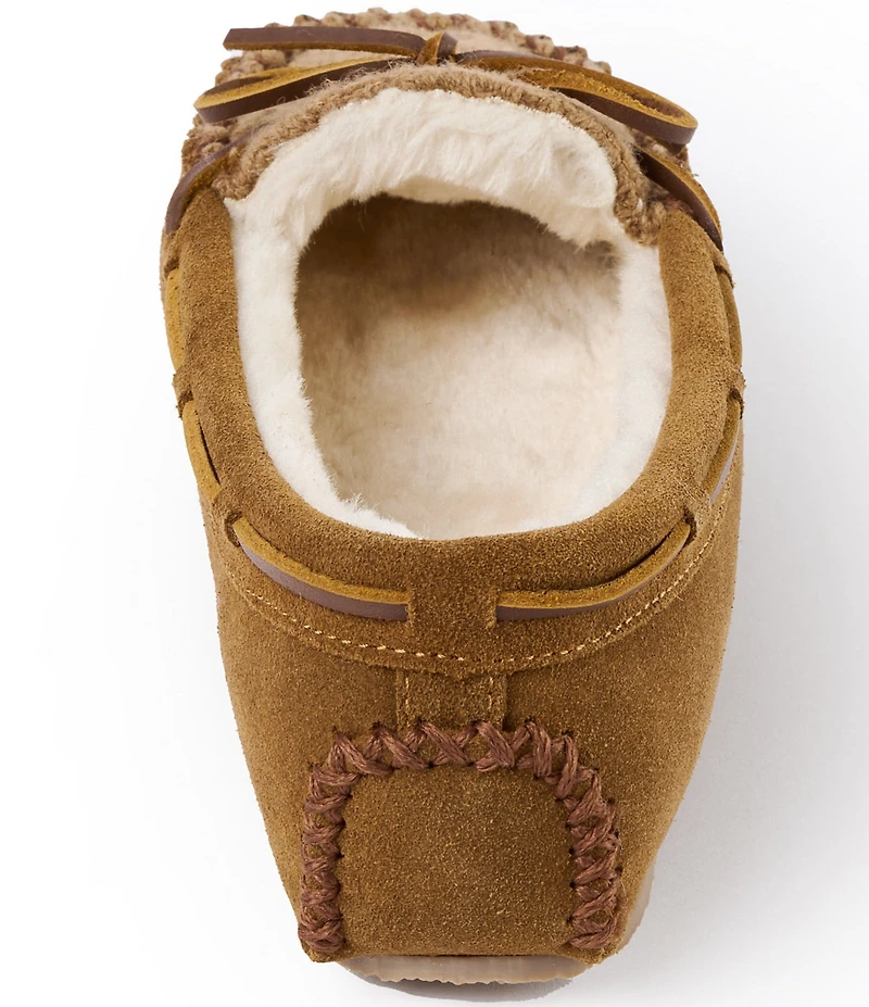 Minnetonka Cosi Sweater Suede Faux Fur Lined Slippers