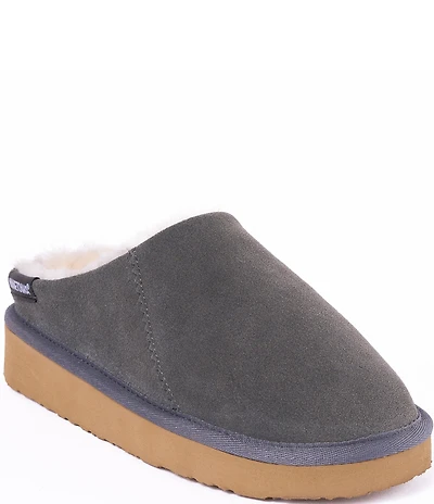 Minnetonka Coze Around Clog Suede Faux Fur Lined Slippers