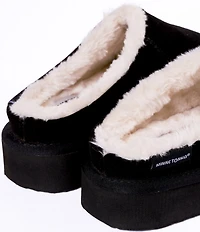 Minnetonka Coze Around Clog Suede Faux Fur Lined Slippers