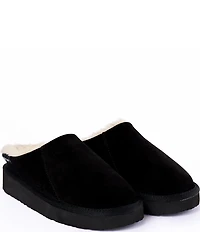 Minnetonka Coze Around Clog Suede Faux Fur Lined Slippers